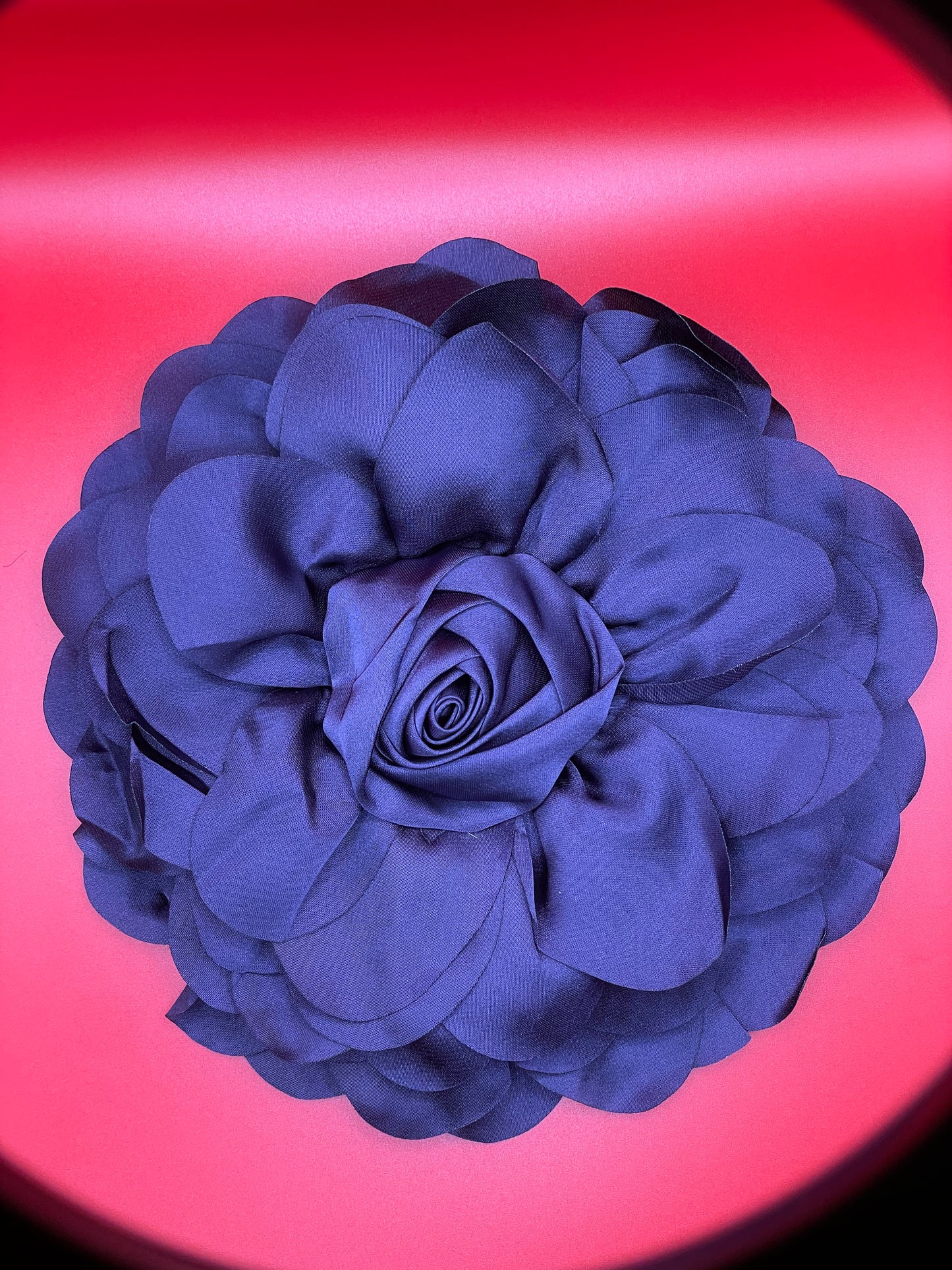 Violet Satin Silk Flower Brooch