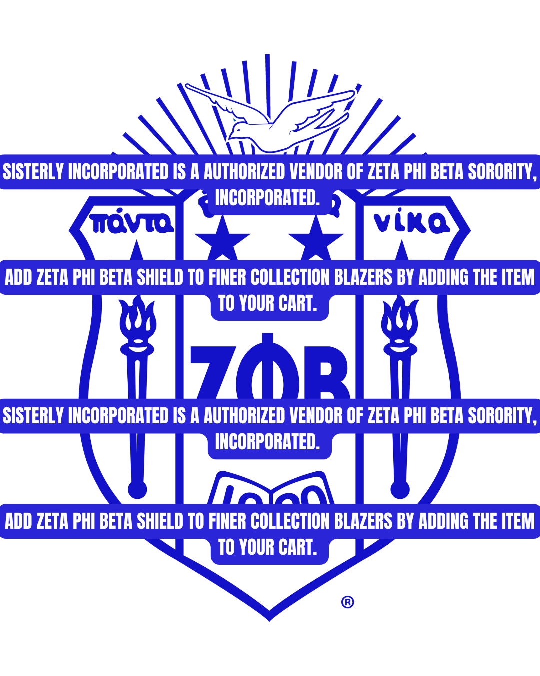 Zeta Phi Beta  Shield Embroidery